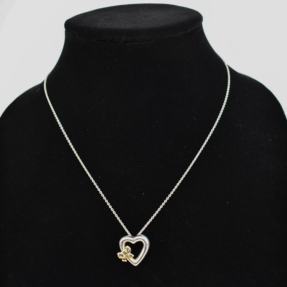 TIFFANY & CO Sterling Silver/18K Open Heart (pz) - Picture 3 of 6
